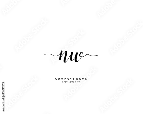 NW Initial handwriting logo vector 