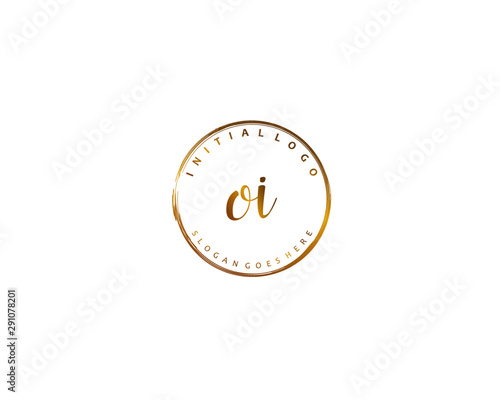 OI Initial handwriting logo vector	