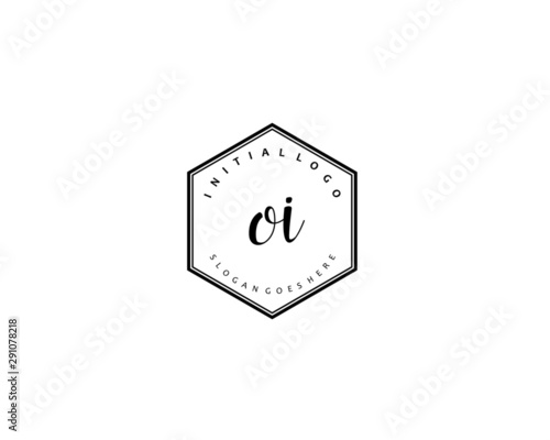 OI Initial handwriting logo vector	