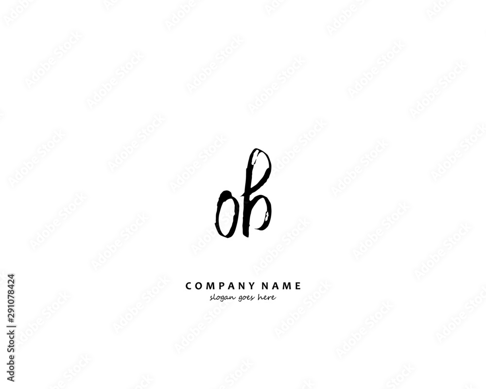 OB Initial handwriting logo vector OB Initial handwriting logo vector