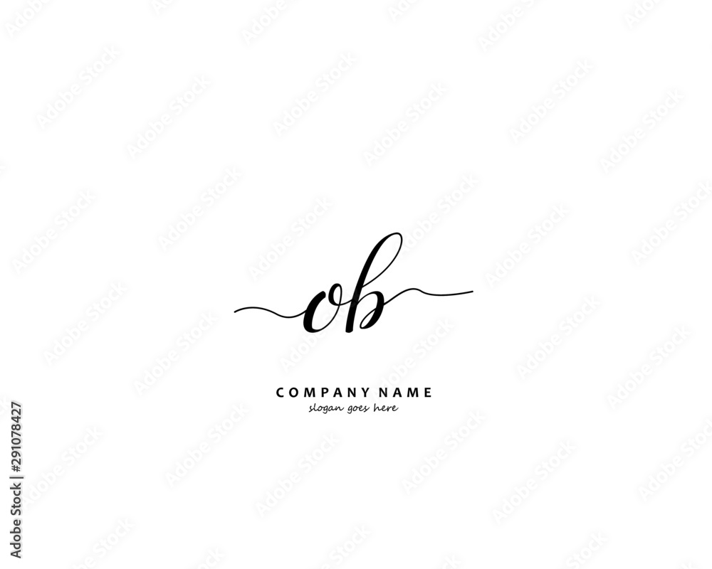 OB Initial handwriting logo vector OB Initial handwriting logo vector