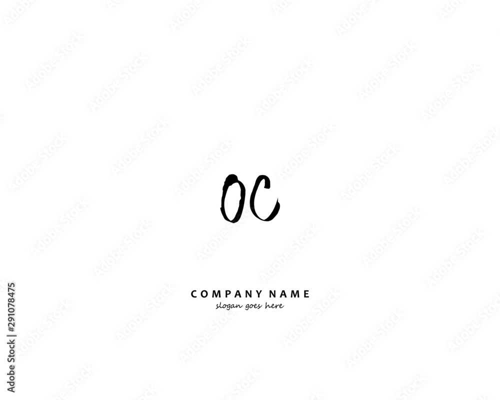 OC Initial handwriting logo vector OC Initial handwriting logo vector