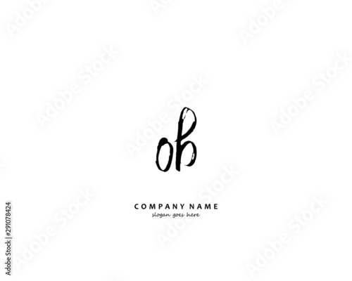 OB Initial handwriting logo vector 