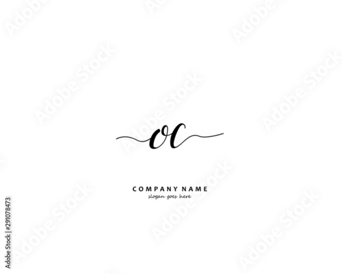 OC Initial handwriting logo vector 