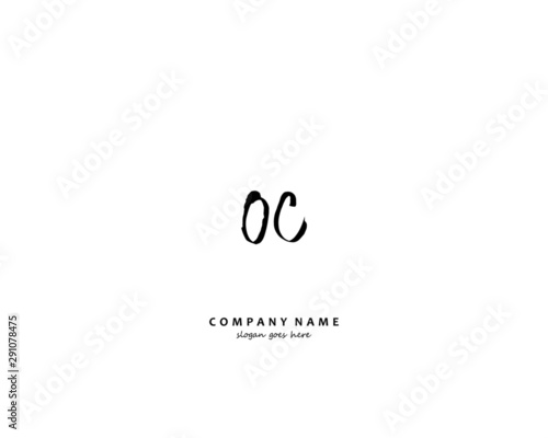OC Initial handwriting logo vector 