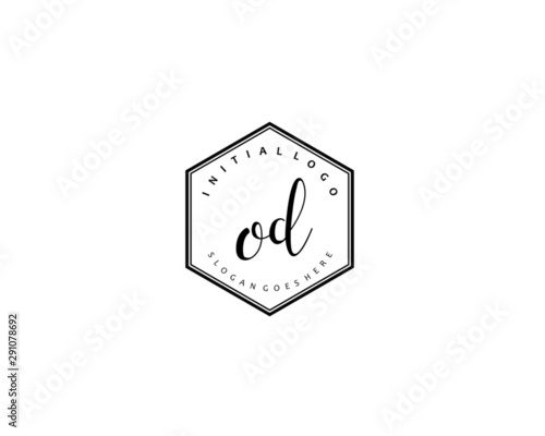 OD Initial handwriting logo vector 