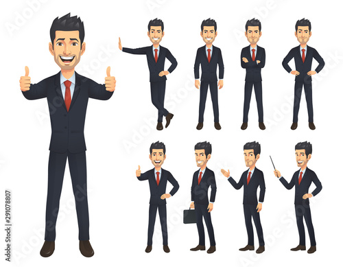 Businessman Cartoon Charater Set