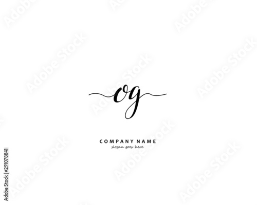 OG Initial handwriting logo vector 