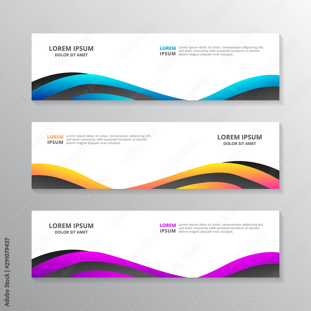 Fototapeta premium Business Banner Template, Layout Background Design, Corporate Geometric web header or footer in gradient color