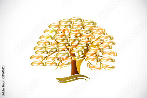 Tree autumn fall logo vector image