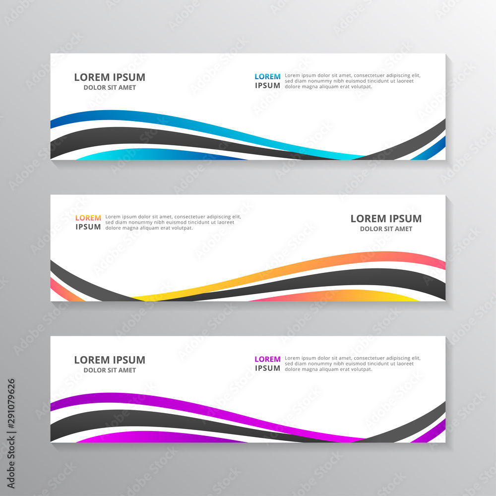 Business Banner Template, Layout Background Design, Corporate Geometric web header or footer in gradient color