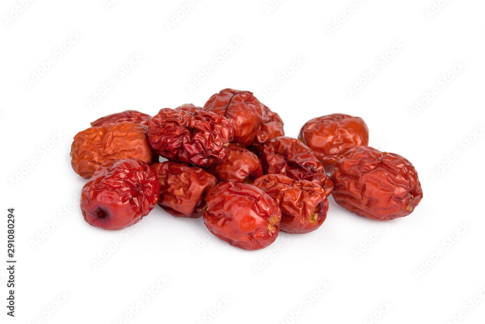dried chinese red jujube isolated on white background dried chinese red jujube isolated on white background