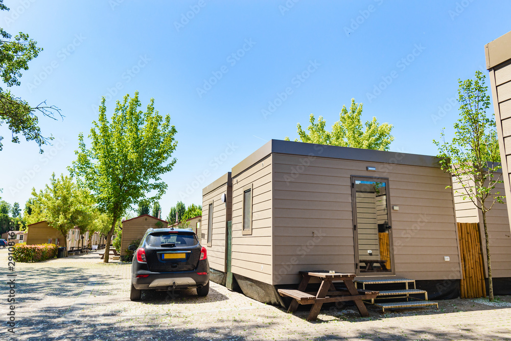 Naklejka premium Car camping in Italy in summer