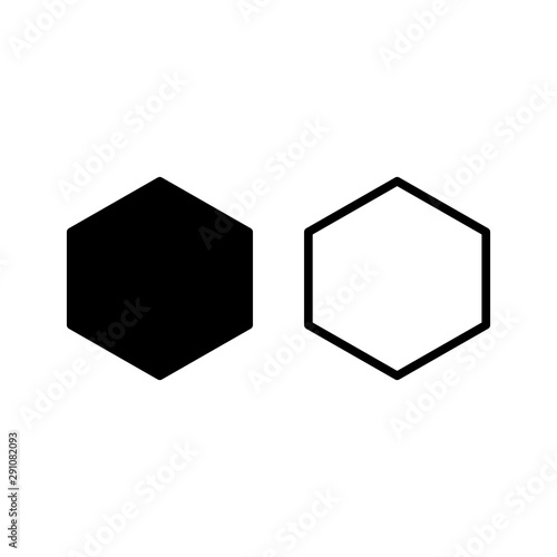 Hexagon icon isolated on white background