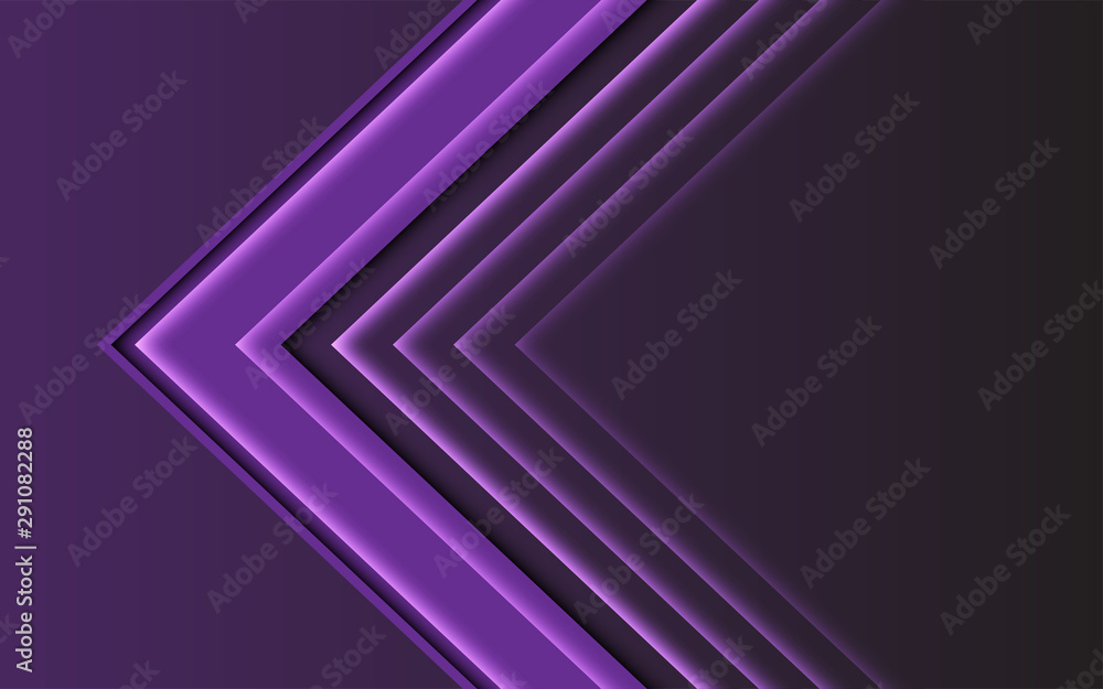 Abstract purple light arrow direction on dark design modern futuristic background vector illustration. Abstract purple light arrow direction on dark design modern futuristic background vector illustration.
