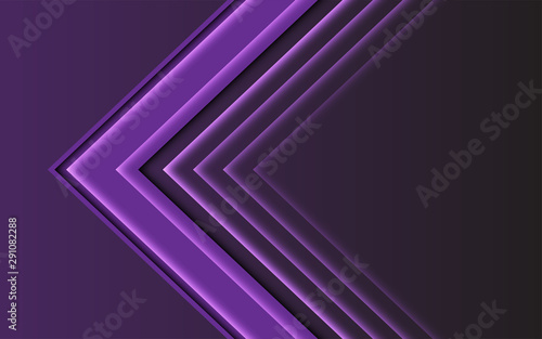 Abstract purple light arrow direction on dark design modern futuristic background vector illustration.