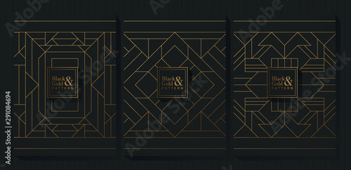 Black and Gold Pattern Background