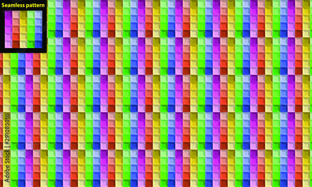Seamless repeat pattern of gradient squares. Just drag the upper left square to your swatch panel