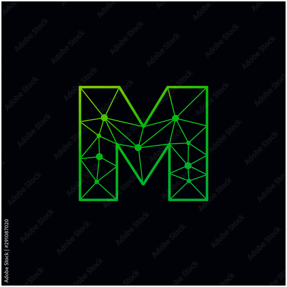 Letter M Logo Design Template. Network Connection Artificial Intelligence Technology. Technology Digital logo with element dot , circuit, line, chip, concept. network icon, connect concept - Vector Letter M Logo Design Template. Network Connection Artificial Intelligence Technology. Technology Digital logo with element dot , circuit, line, chip, concept. network icon, connect concept - Vector