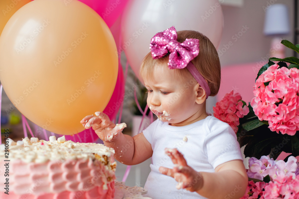 little girl with birthday cake little girl with birthday cake