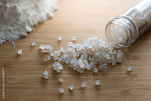 Biodegradable plastic pellets made from starch photo