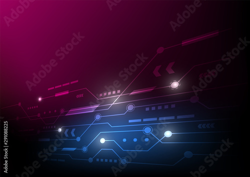 Vector abstract circuit board technology background futuristic digital, Hi-tech concept, Future illustration, Trendy backdrop