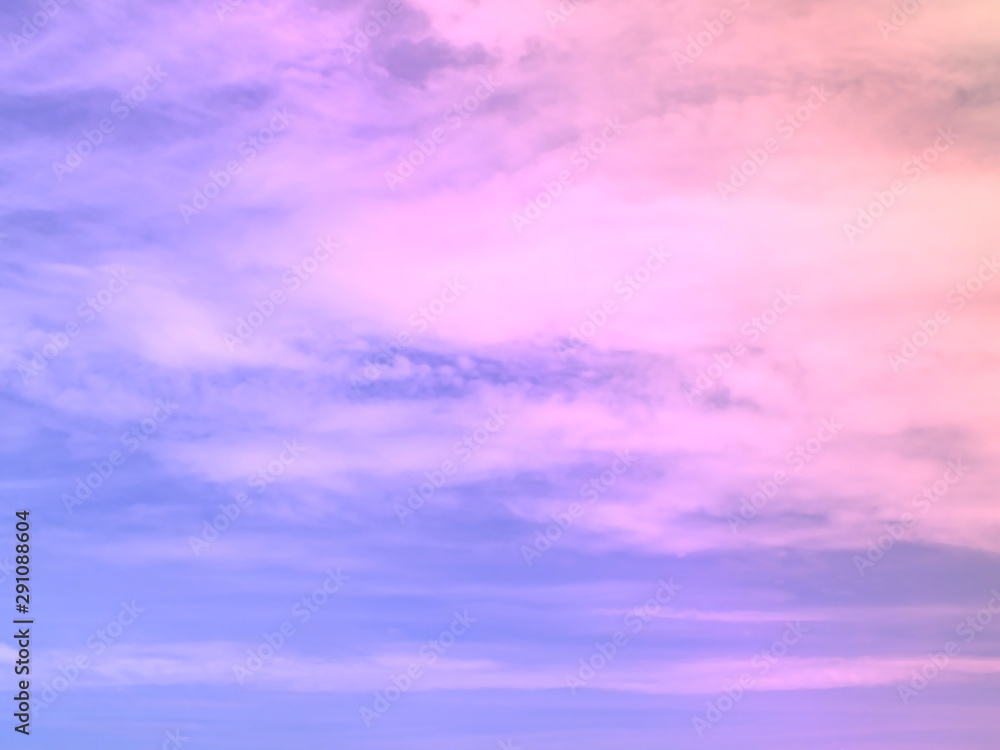Sky and cloud subtle background with a pink  and purple pastel gradient.