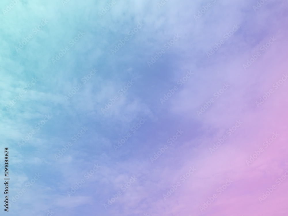Sky and cloud subtle background with a blue  and purple pastel gradient. 