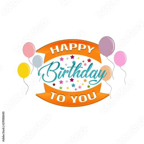 Vector colorful letter happy birthday to you concept design