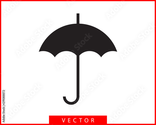 Umbrella icon vector. Rain protection. Concept for insurance company. Black and white silhouette flat design