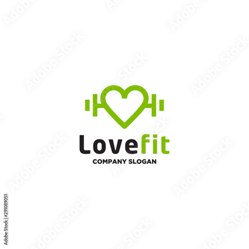 love fitness logo design. vector