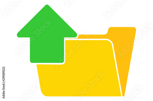 upload folder icon, flat illustration of upload folder, vector icon for web.