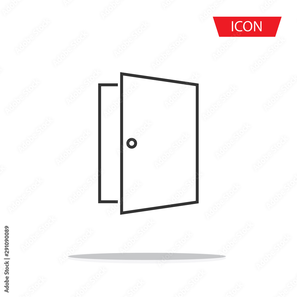 Door vector icon Outline isolated on white background. Door vector icon Outline isolated on white background.