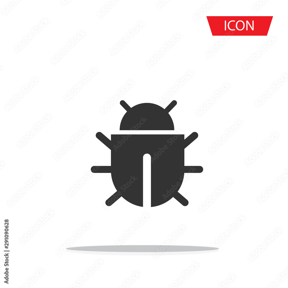 Fototapeta premium bug icon isolated on white background.