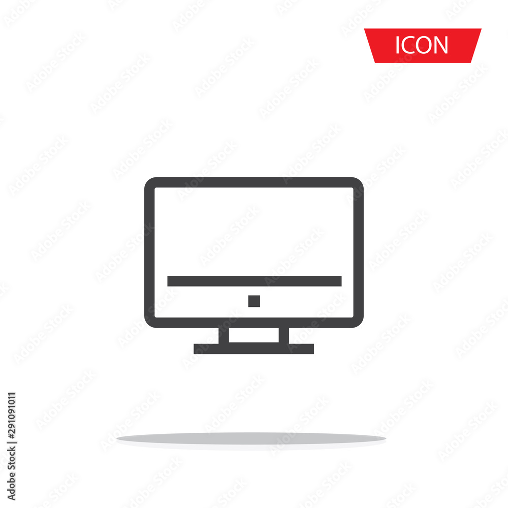 desktop pc icon isolted on white background. desktop pc icon isolted on white background.