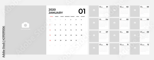 Modern Calendar for 2020 template.