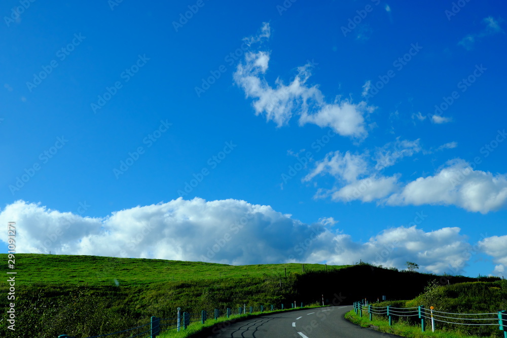 北海道の自然と道路 北海道の自然と道路