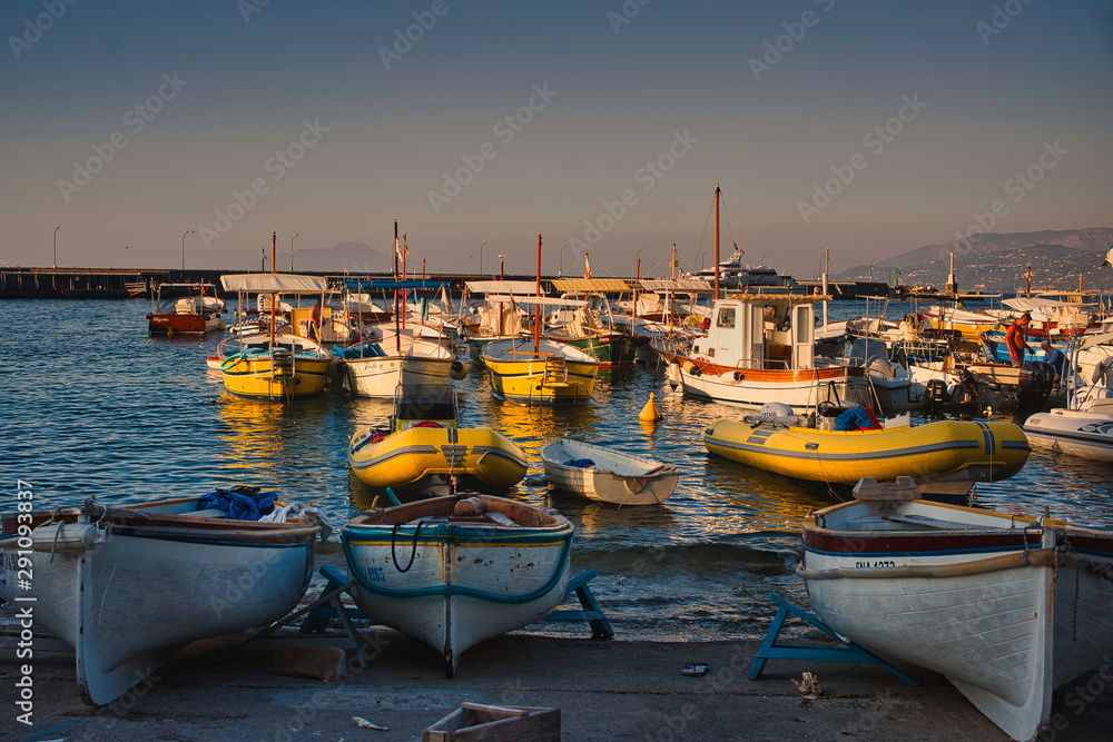 Beautiful Fishing Boats at Marina Grande in the Port of Capri, Italy