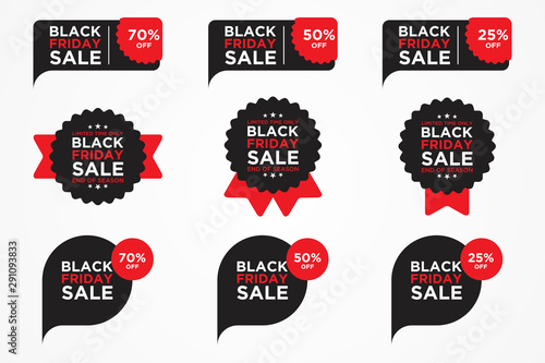 Grouped Black Friday Sales tag vector for easy editing