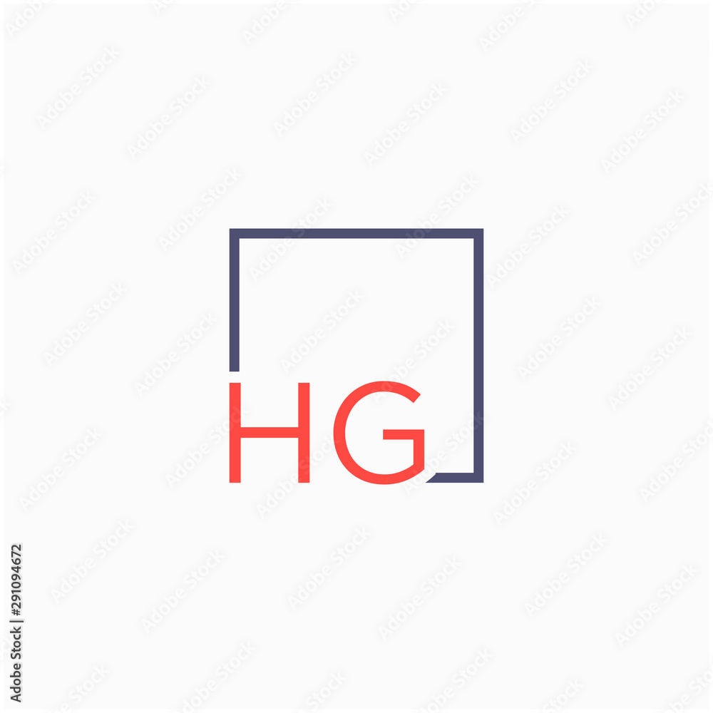 Letter HG Logo design with square frame line art. business consulting concept. studio,room,group icon. Suitable for business, consulting group company. - vector Letter HG Logo design with square frame line art. business consulting concept. studio,room,group icon. Suitable for business, consulting group company. - vector
