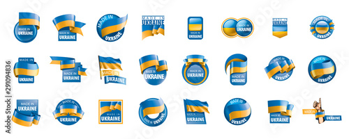 Ukraine flag, vector illustration on a white background