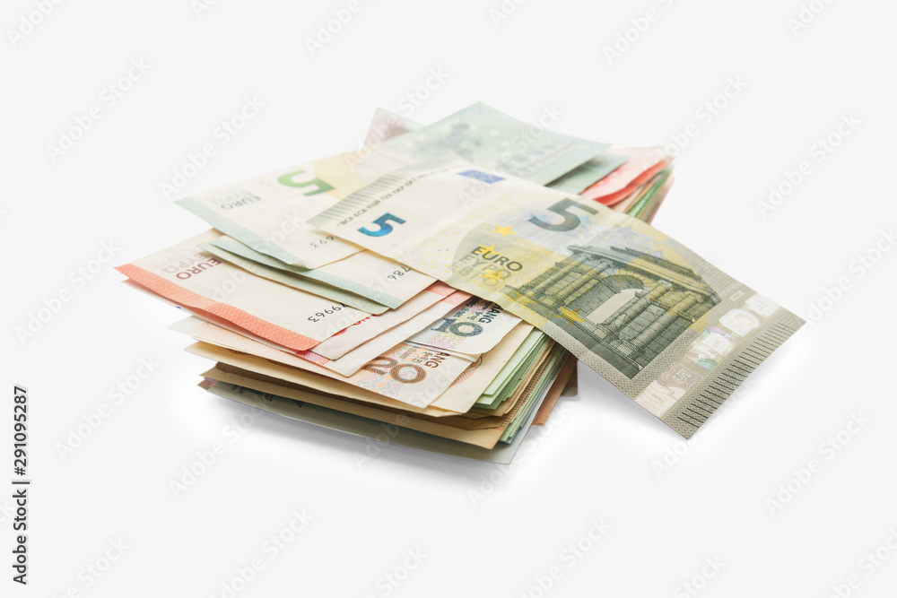 close up euro banknotes background isolate close up euro banknotes background isolate