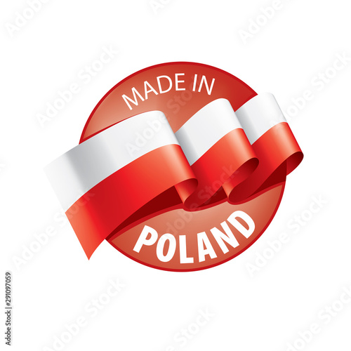 Poland flag, vector illustration on a white background photo