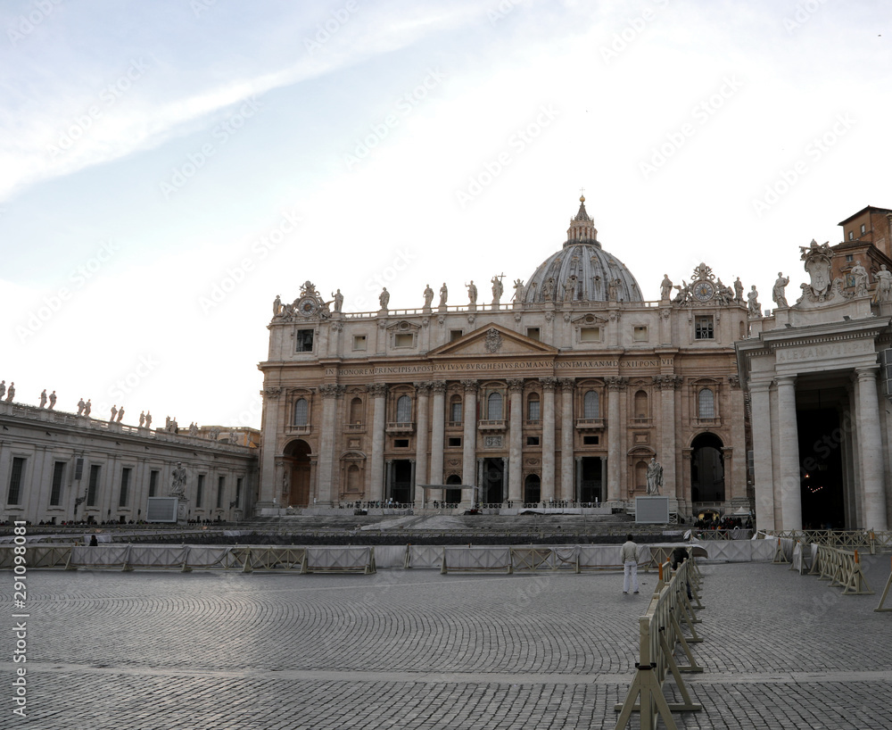 Wide Saint Peter Square in Vatican City