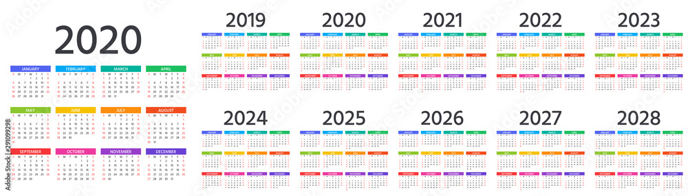 2024 yearly planner or organizer design template Vector Image