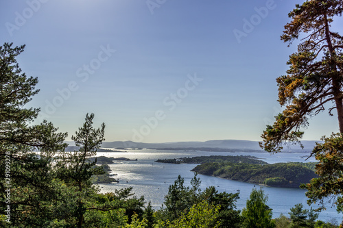 Canvas Print Scenic view of Oslo fjord as seen from Ekeberg sculpture park.
