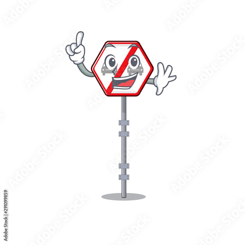 Finger no overtaking toys above cartoon table