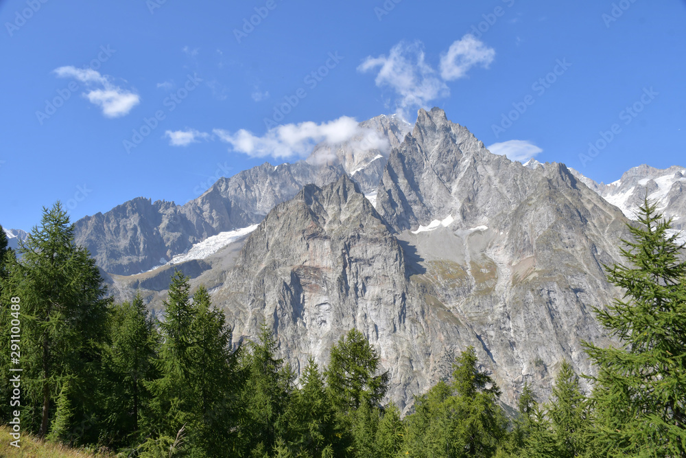 Panorama of Mont Blanc and the Aiguille Noire