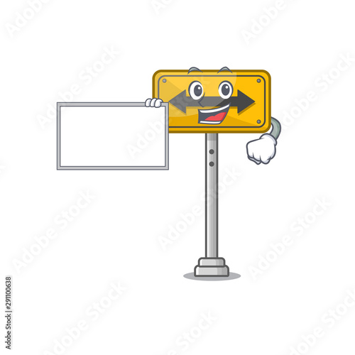 With board pass on either side isolated cartoon