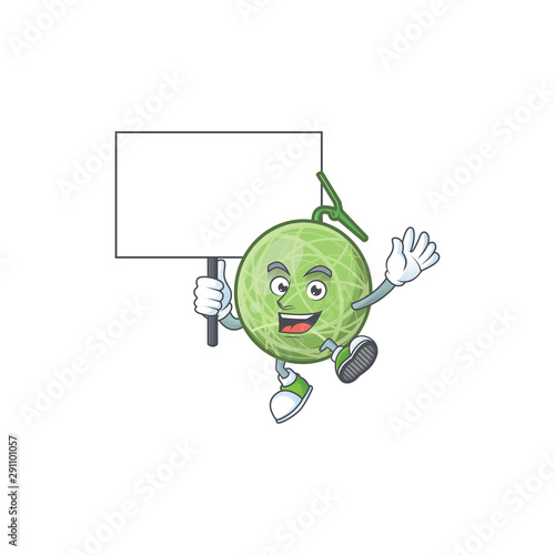 Bring board fruit melon cartoon mascot for diet
